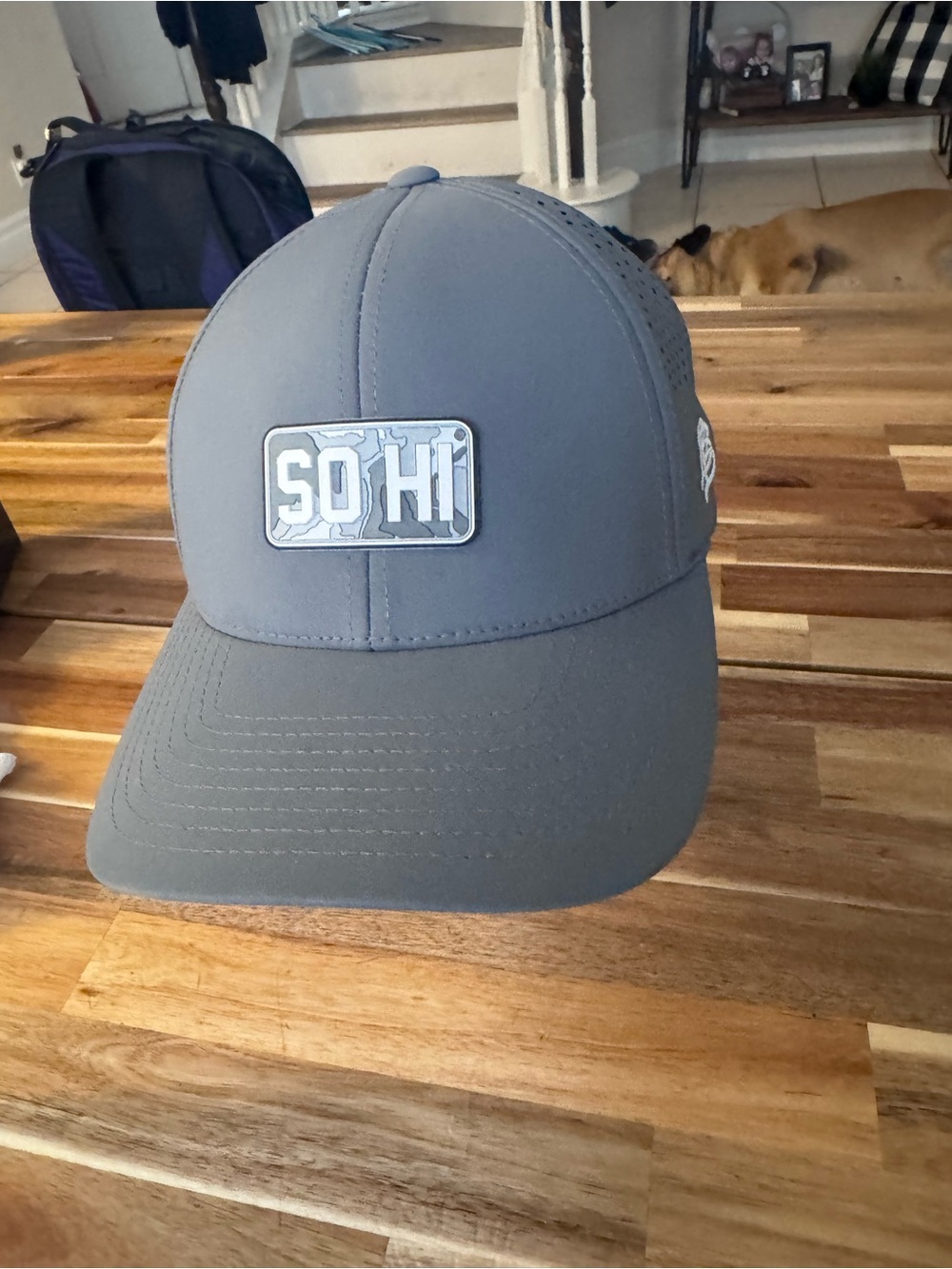 Branded Bills gray SO HI logo flex fit 110 performance golf hat adjustable cap